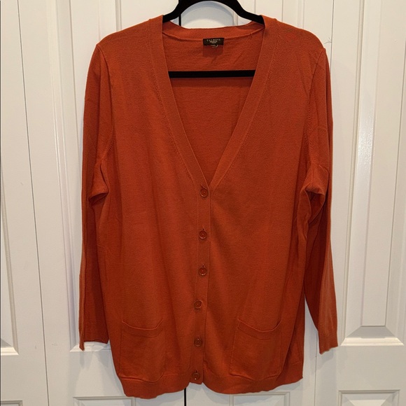 Talbots Sweaters - Talbots V-Neck Orange Cardigan